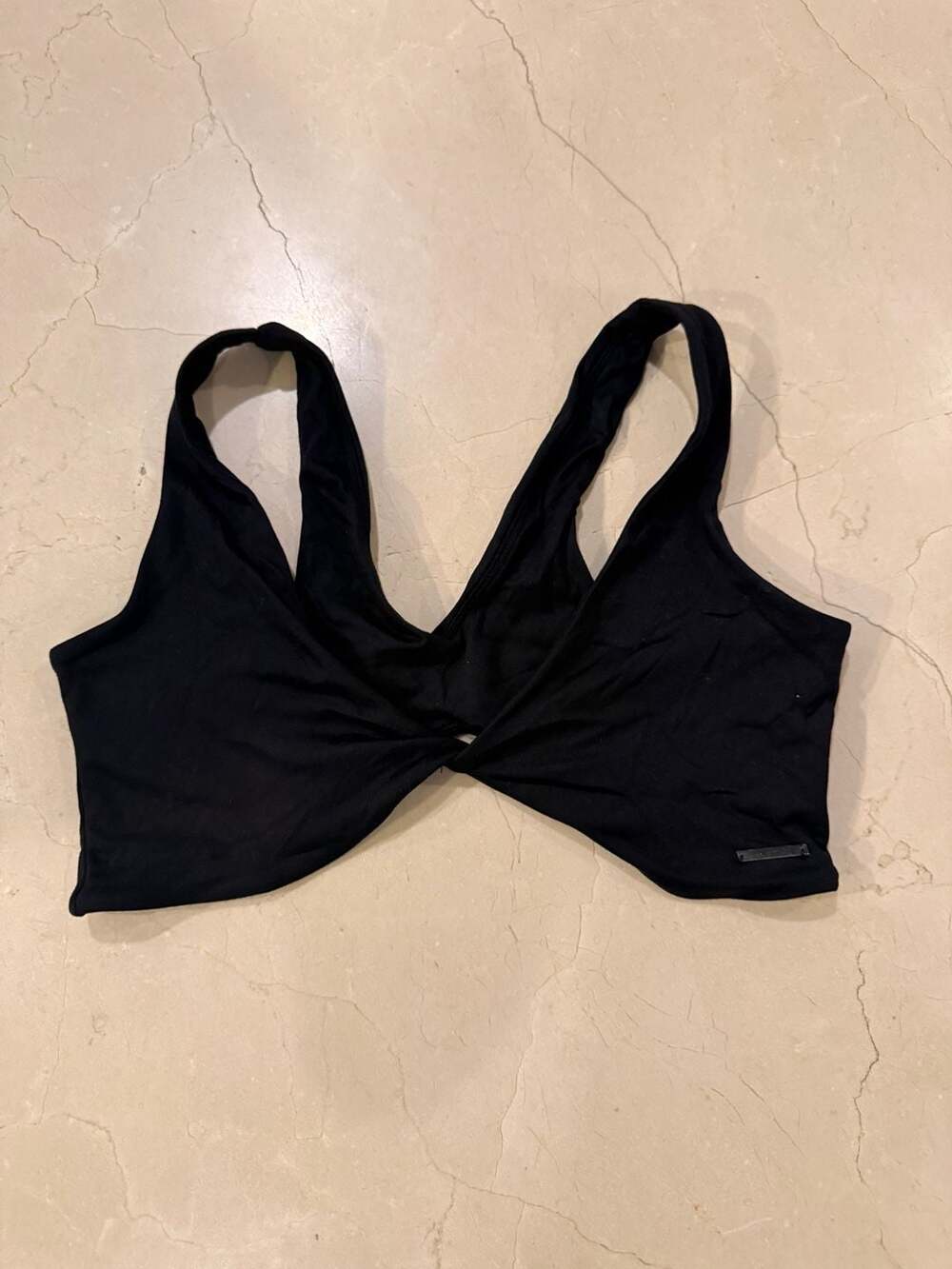 Lazuli Label Black Twist Detail Sports Bra